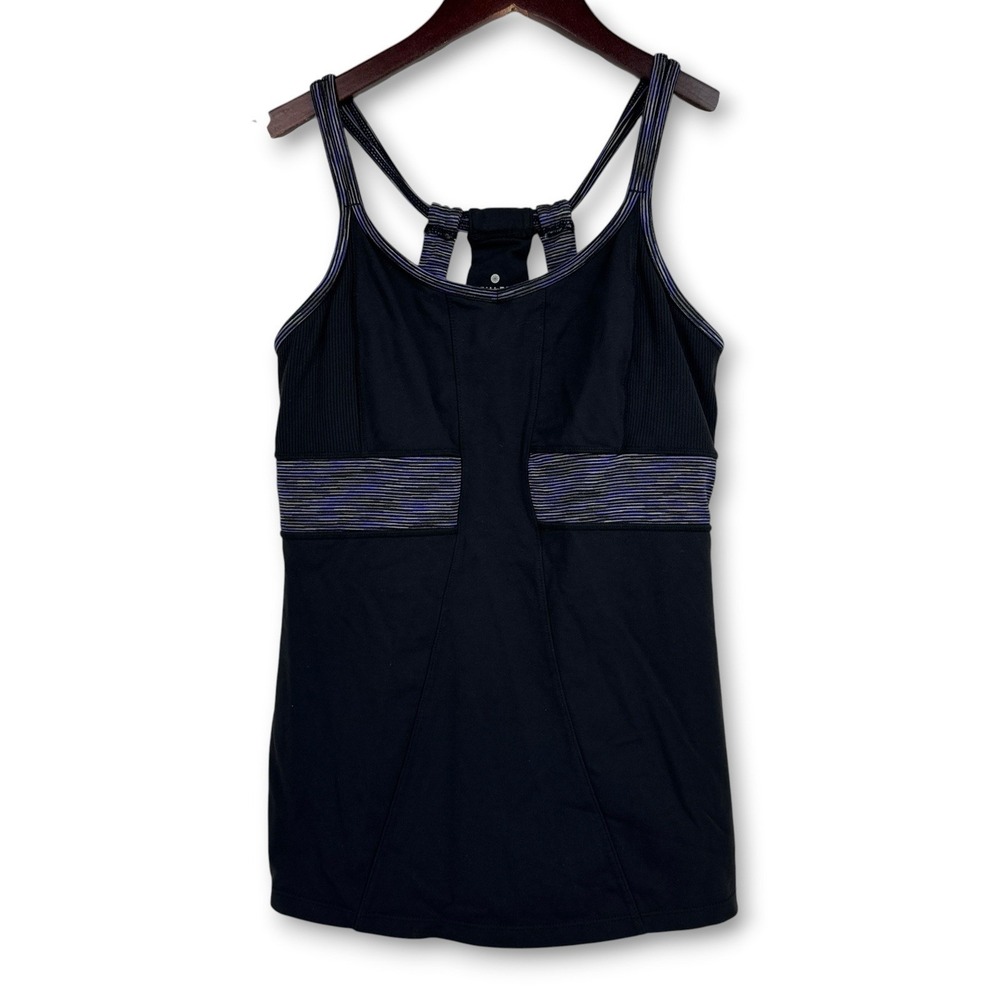 Athleta Prasada Scoop Neck Sleeveless Workout Tank Athletic Top Sz Medium Black